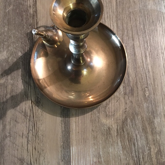 Candle Stick Holder w-Snuffer - Brass - Picture 8 of 8